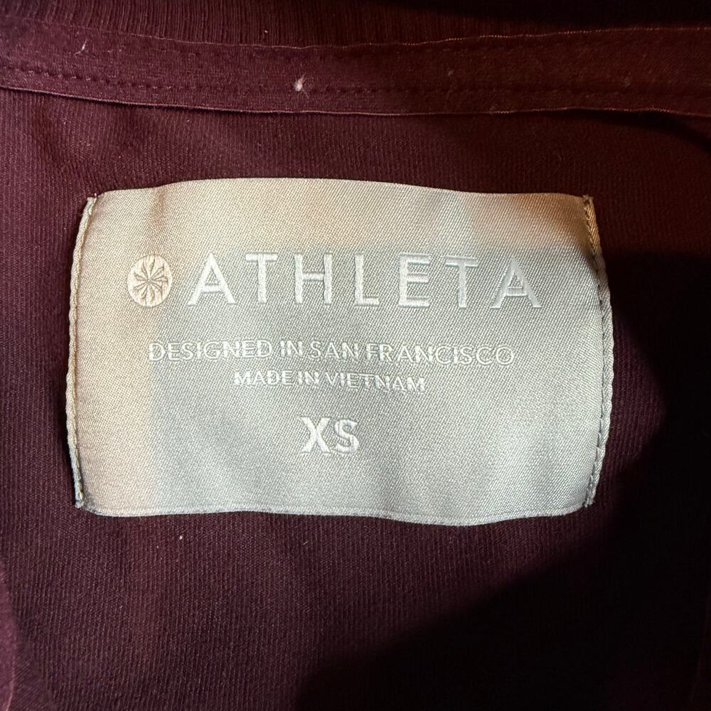 Athleta Women's Retro Style Circa Full Zip Track Jacket in Antique Burgundy - XS - Picture 10 of 11
